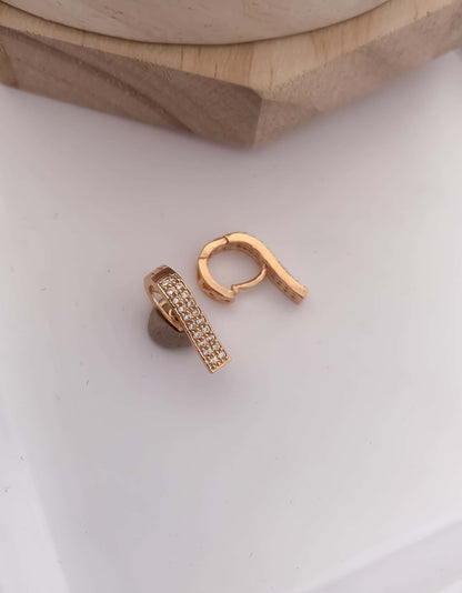 BUY 1 GET 1 FREE -American Diamond Rose Gold Bali Earrings - Earrings - Belleza Jewels