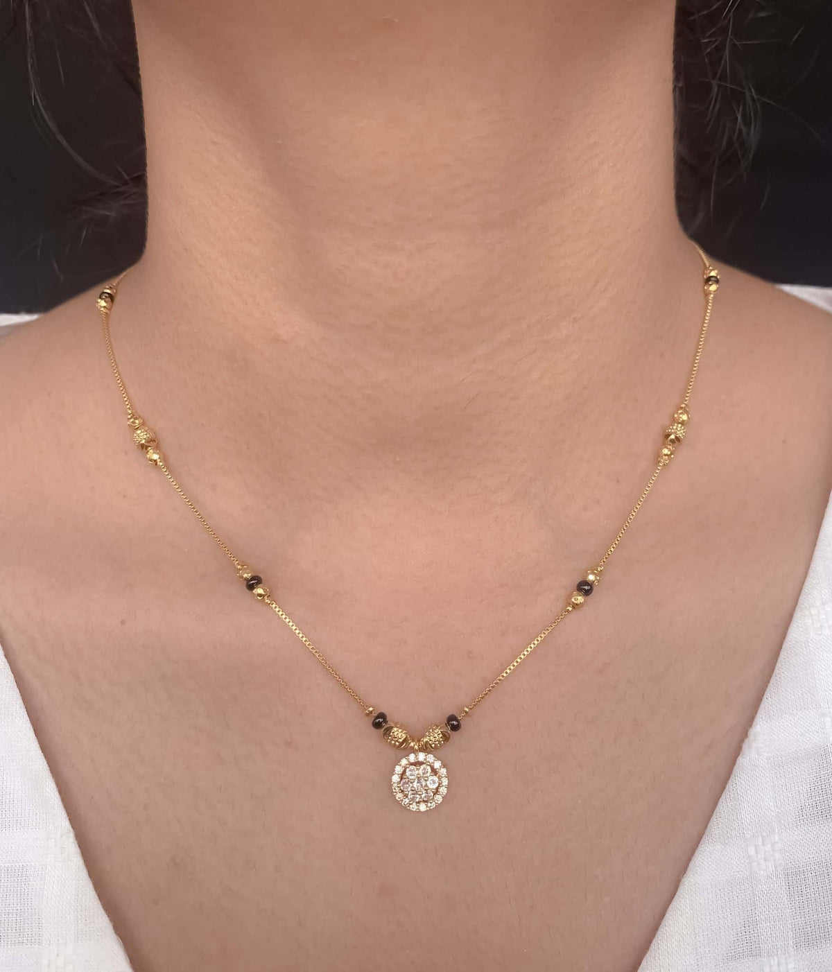 Buy 1 Get 1 Free American Diamond High Gold Plated Fancy Delicate Mangalsutra - Mangalsutra - Belleza Jewels