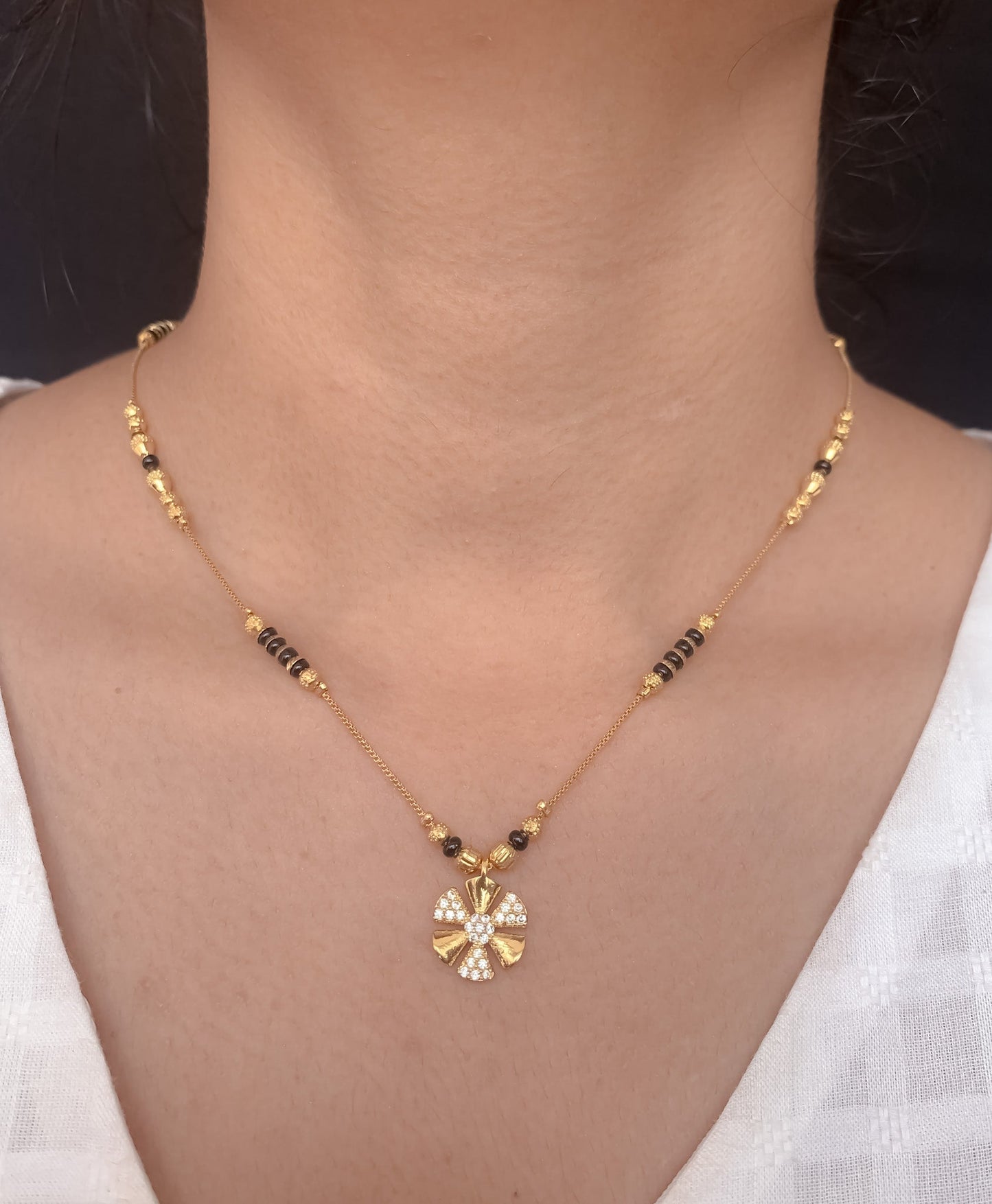 Buy 1 Get 1 Free American Diamond High Gold Plated Fancy Delicate Mangalsutra