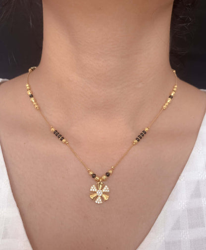Buy 1 Get 1 Free American Diamond High Gold Plated Fancy Delicate Mangalsutra - Mangalsutra - Belleza Jewels