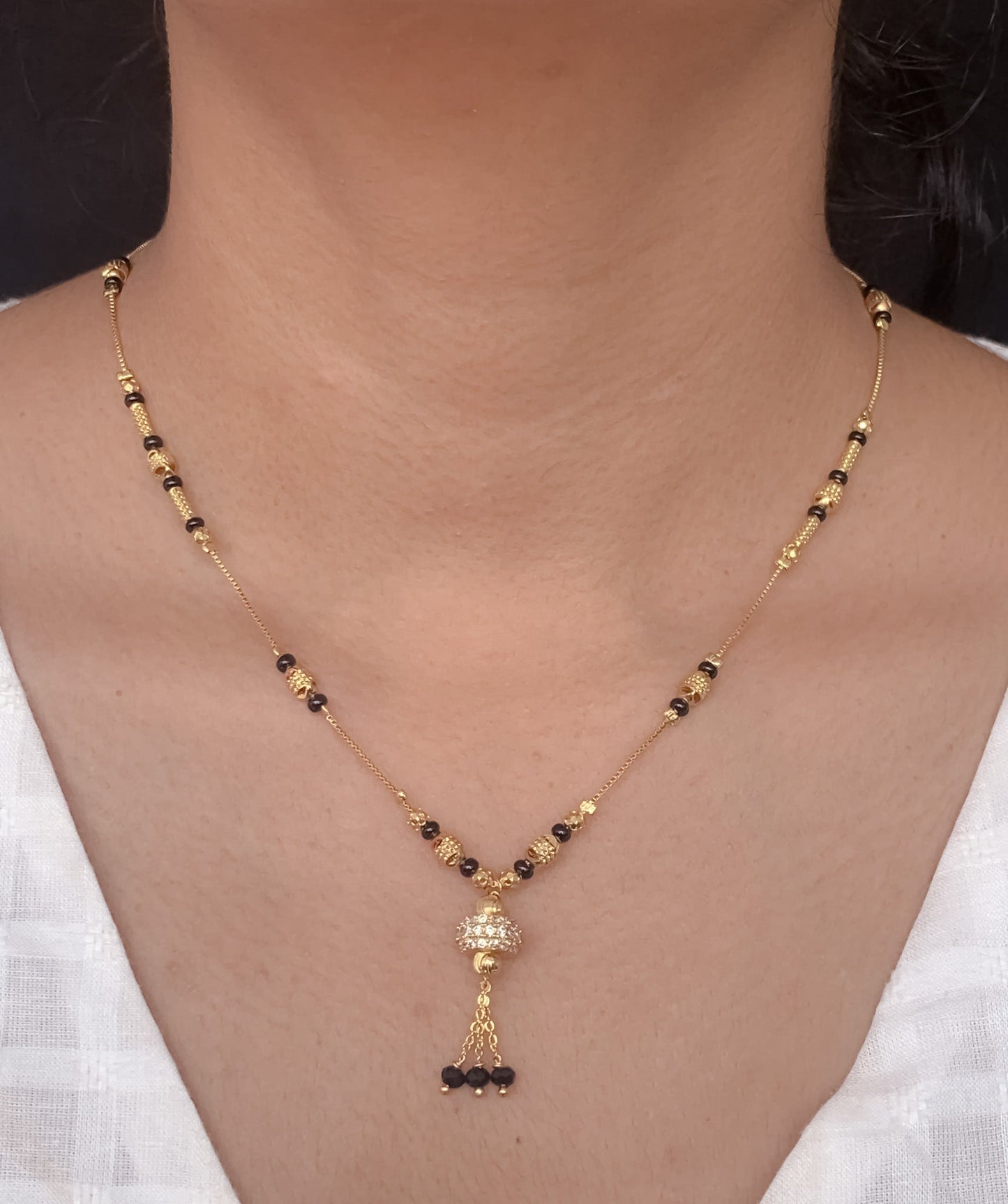 Buy 1 Get 1 Free American Diamond High Gold Plated Fancy Delicate Mangalsutra