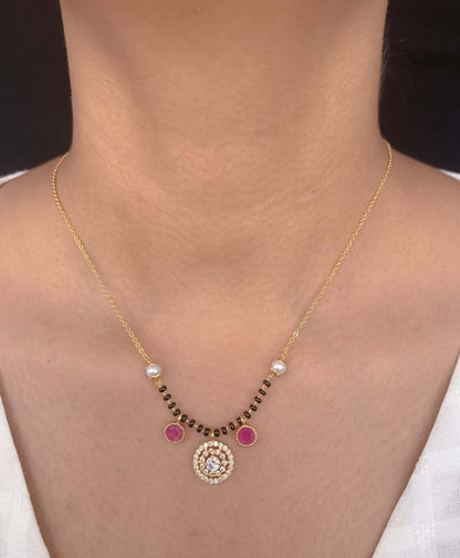 Buy 1 Get 1 Free American Diamond High Gold Plated Fancy Delicate Mangalsutra - Mangalsutra - Belleza Jewels