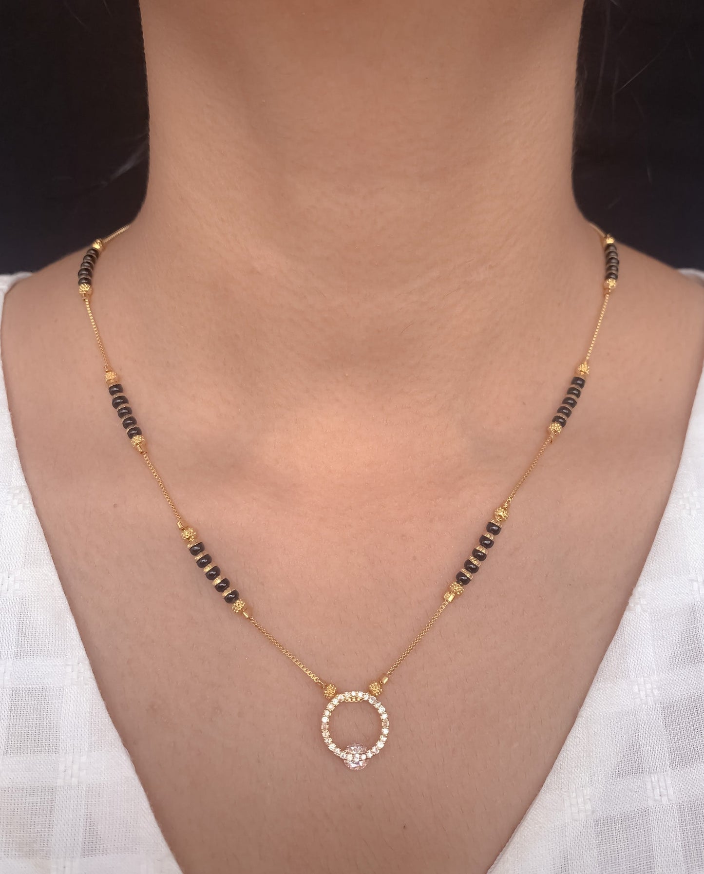 Buy 1 Get 1 Free American Diamond High Gold Plated Fancy Delicate Mangalsutra