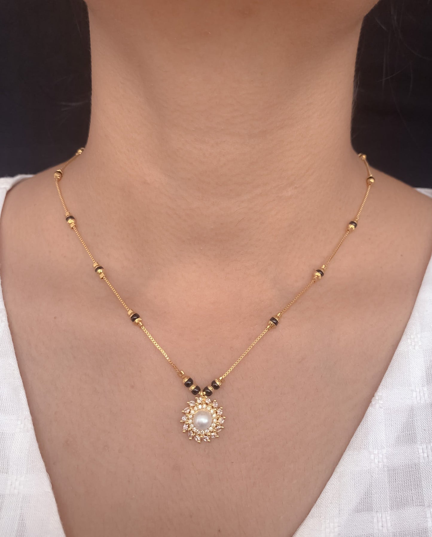 Buy 1 Get 1 Free American Diamond High Gold Plated Fancy Delicate Mangalsutra