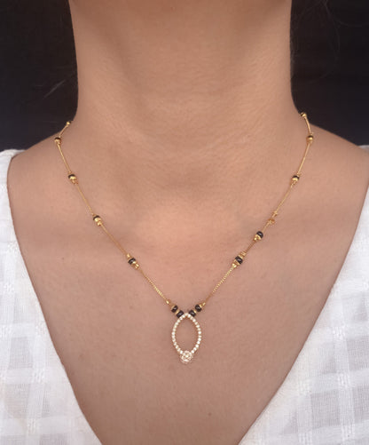 Buy 1 Get 1 Free American Diamond High Gold Plated Fancy Delicate Mangalsutra - Mangalsutra - Belleza Jewels
