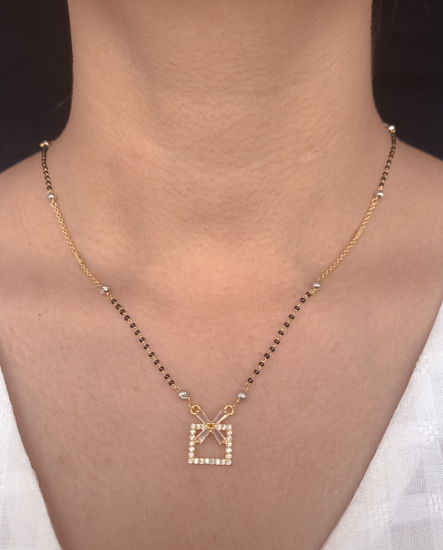 Buy 1 Get 1 Free American Diamond High Gold Plated Fancy Delicate Mangalsutra