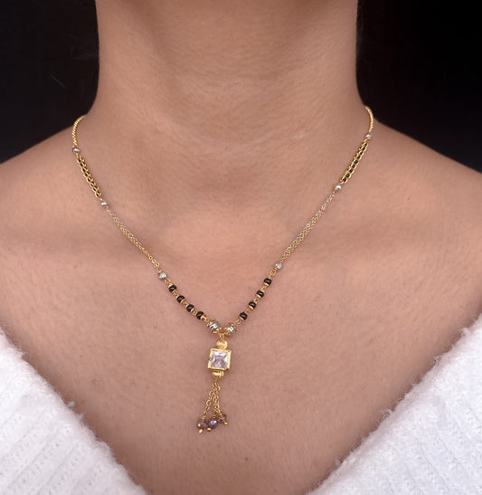 Buy 1 Get 1 Free American Diamond High Gold Plated Fancy Delicate Mangalsutra