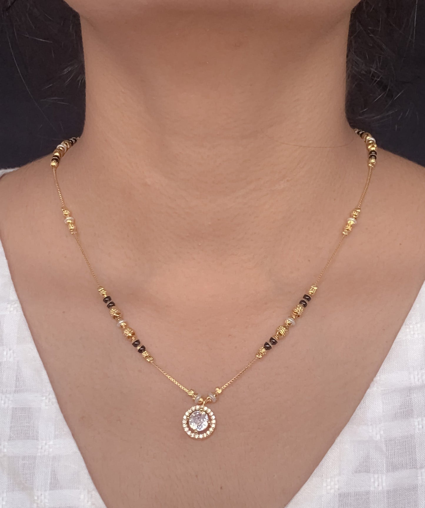 Buy 1 Get 1 Free American Diamond High Gold Plated Fancy Delicate Mangalsutra