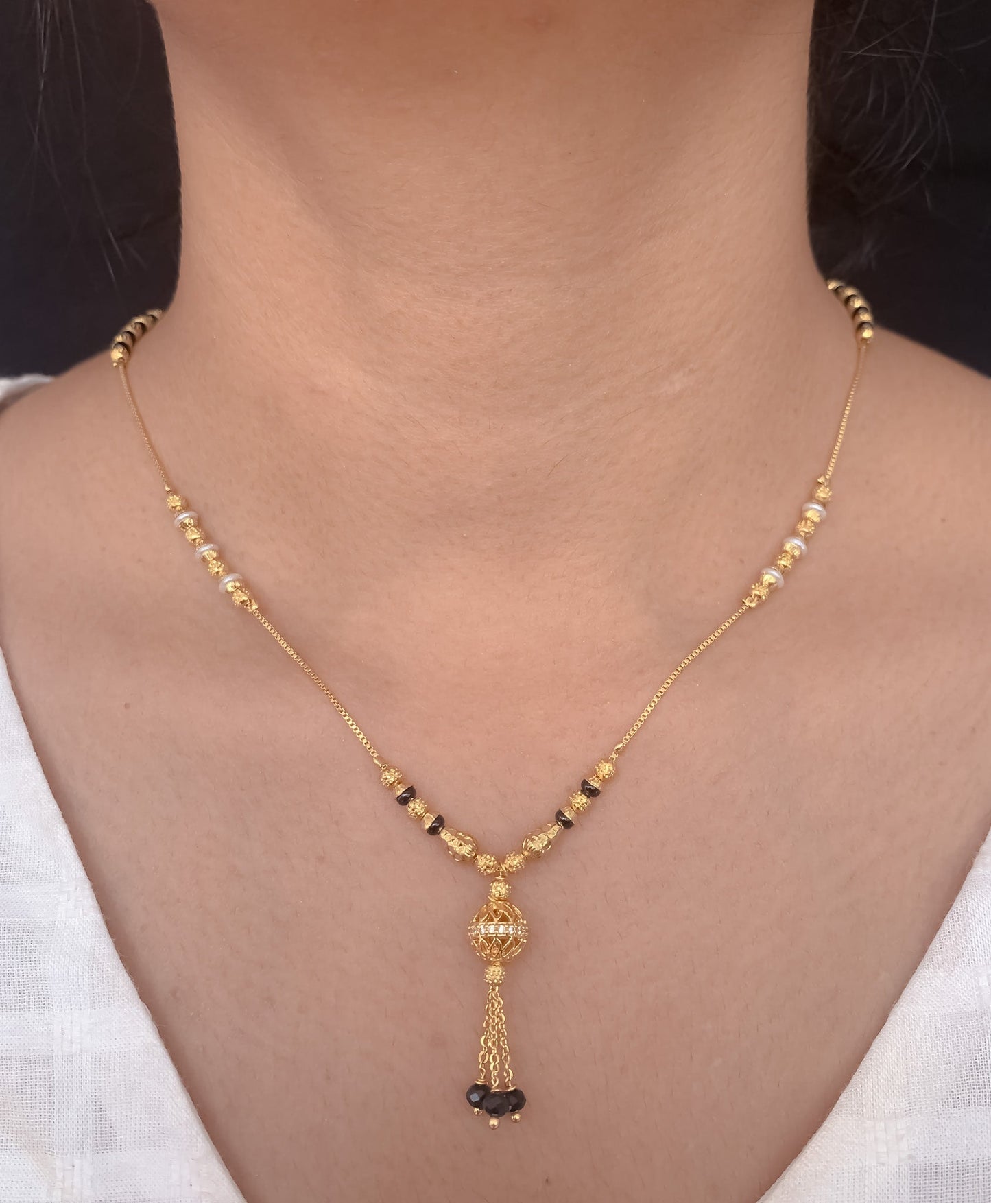 Buy 1 Get 1 Free American Diamond High Gold Plated Fancy Delicate Mangalsutra