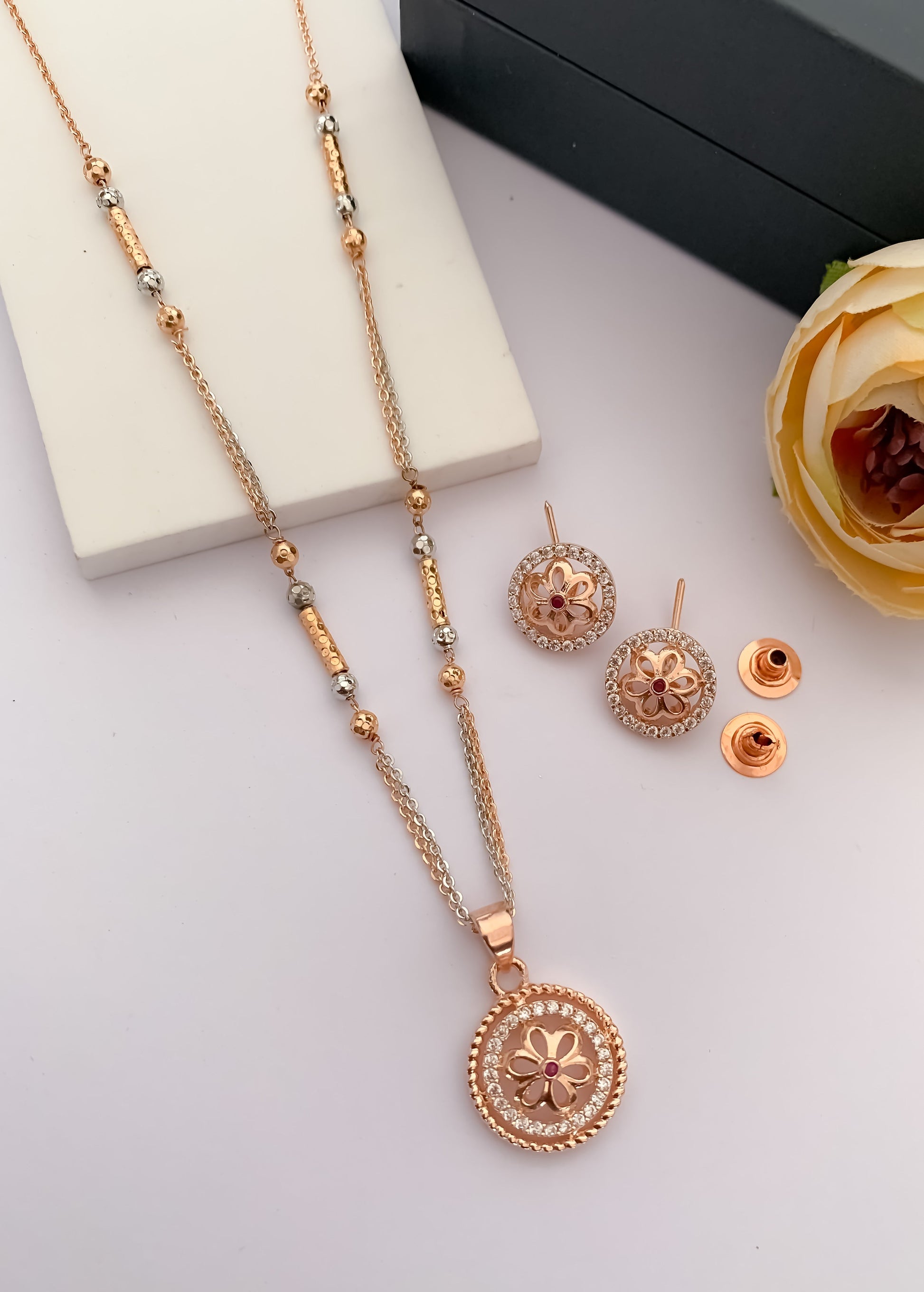 Regal Radiance: The American Diamond Royal Pendant Set by Belezza Jewels Belleza Jewels