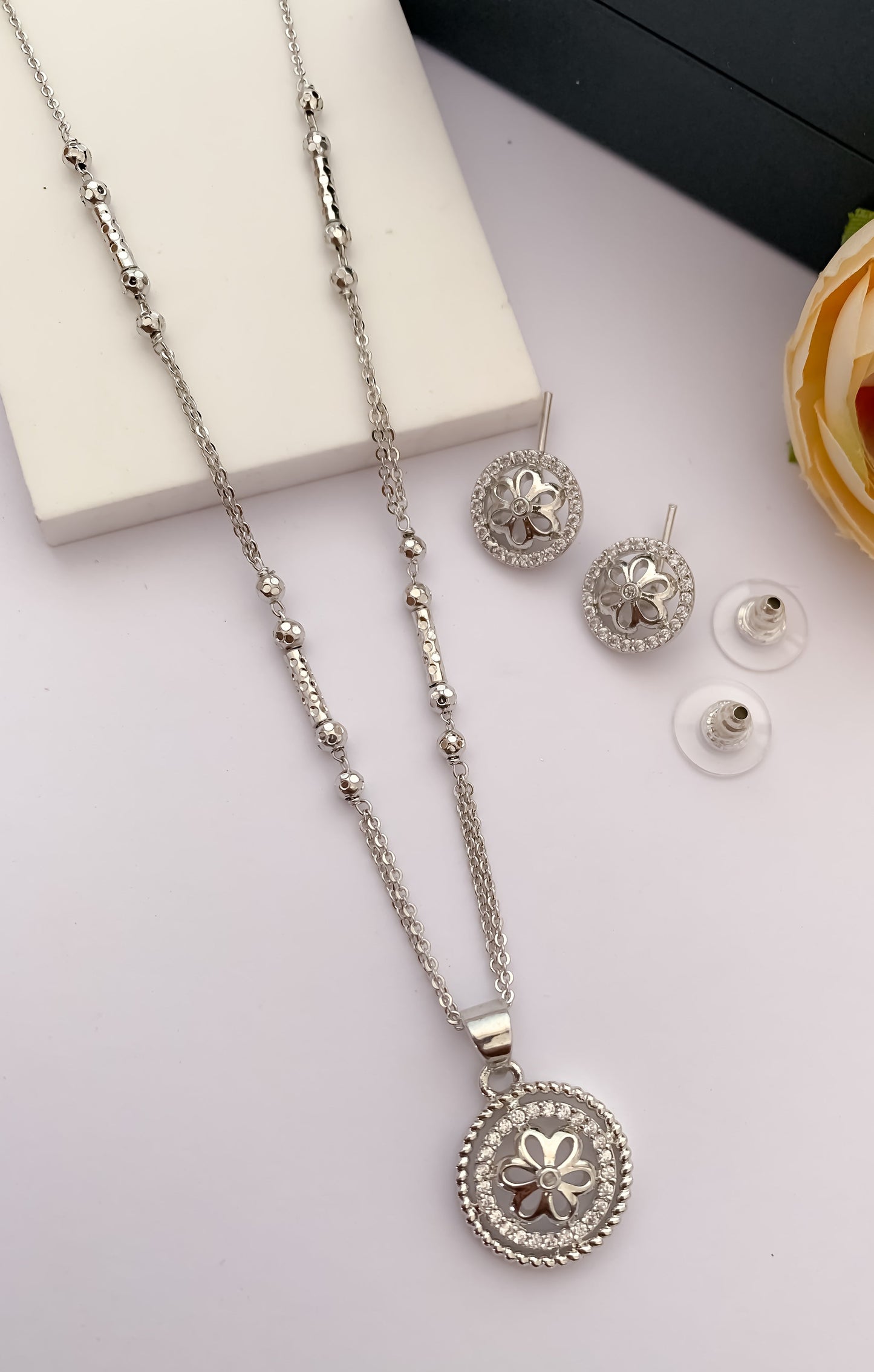 Regal Radiance: The American Diamond Royal Pendant Set by Belezza Jewels Belleza Jewels