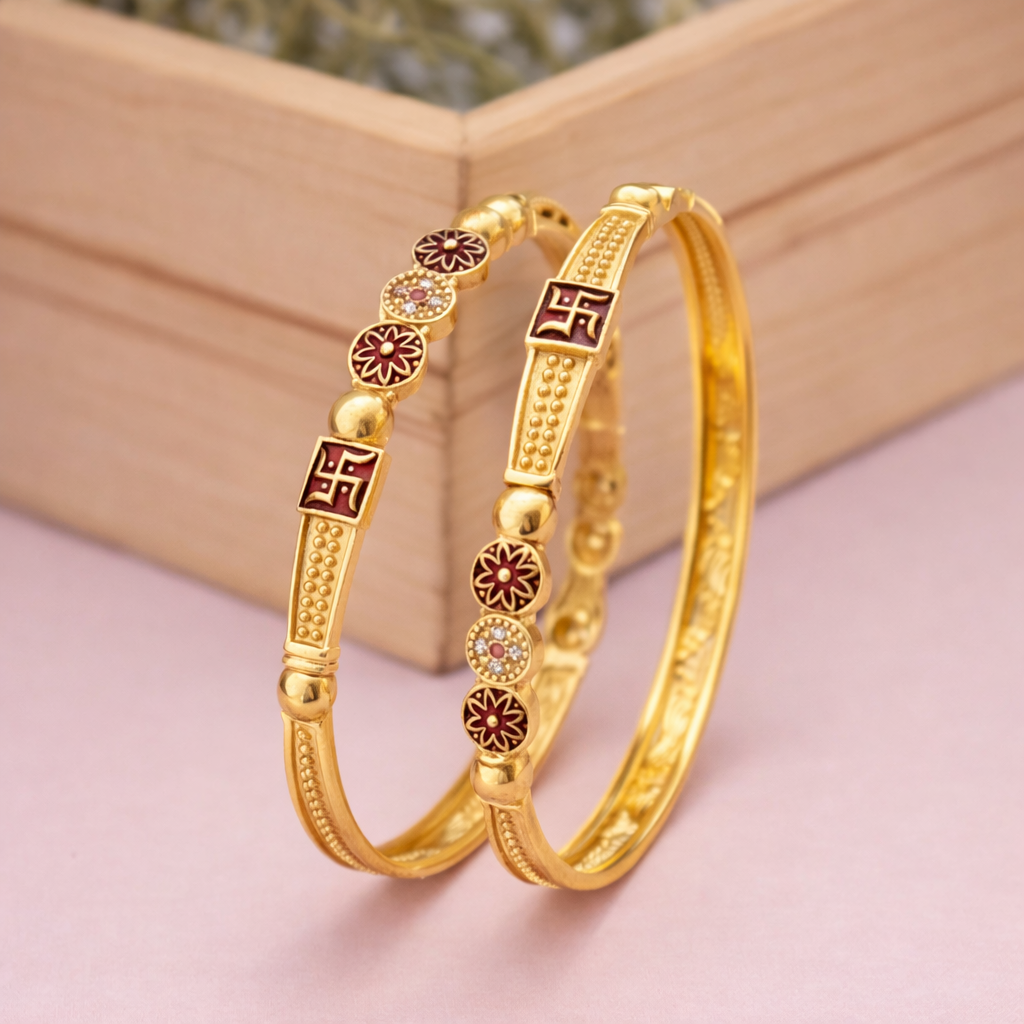 Buy 1 Get 1 Free - Shagun Bangles (Set of 2) - Bangles - Belleza Jewels