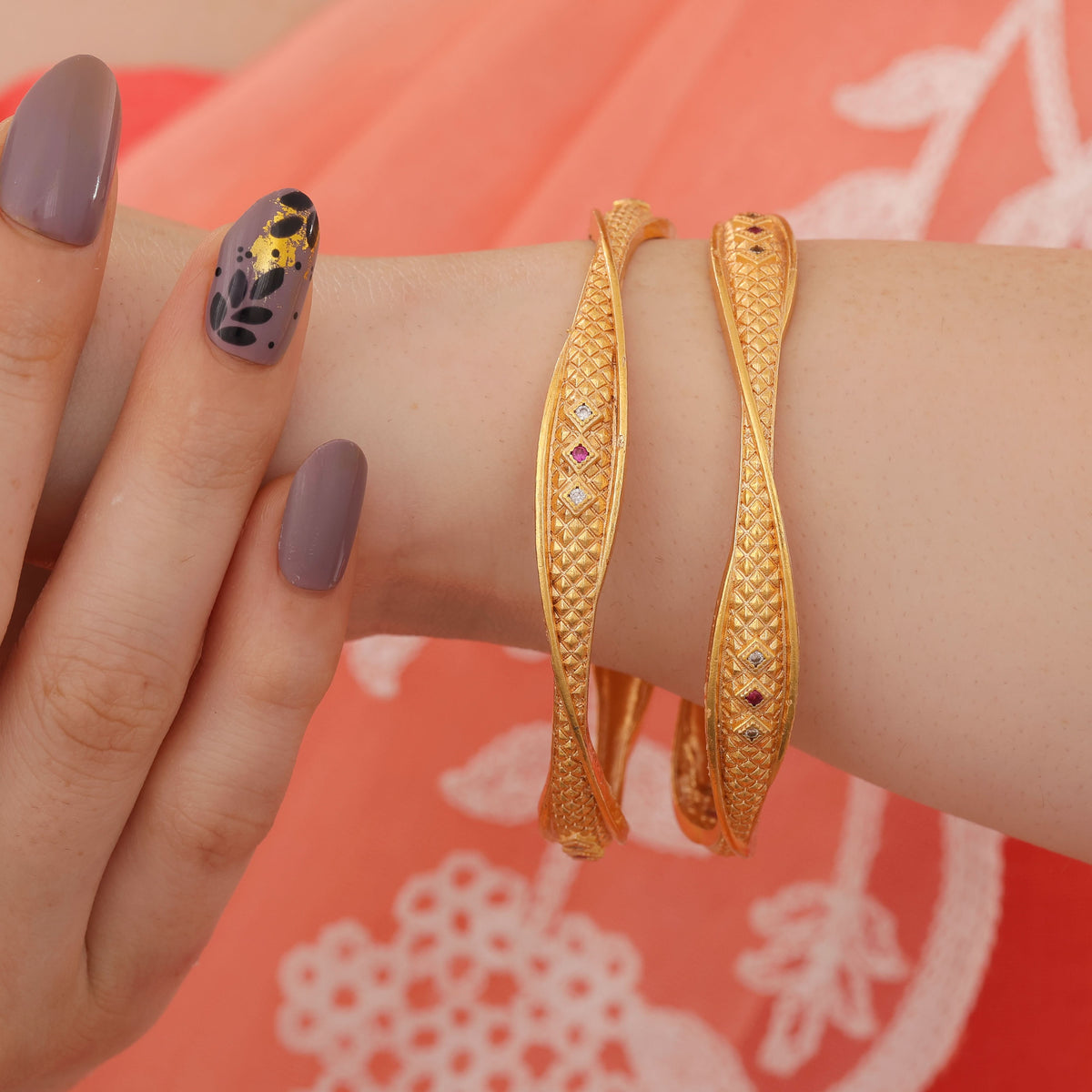 Buy 1 Get 1 Free - Shivangi Bangles(set of 2 ) - Bangles - Belleza Jewels
