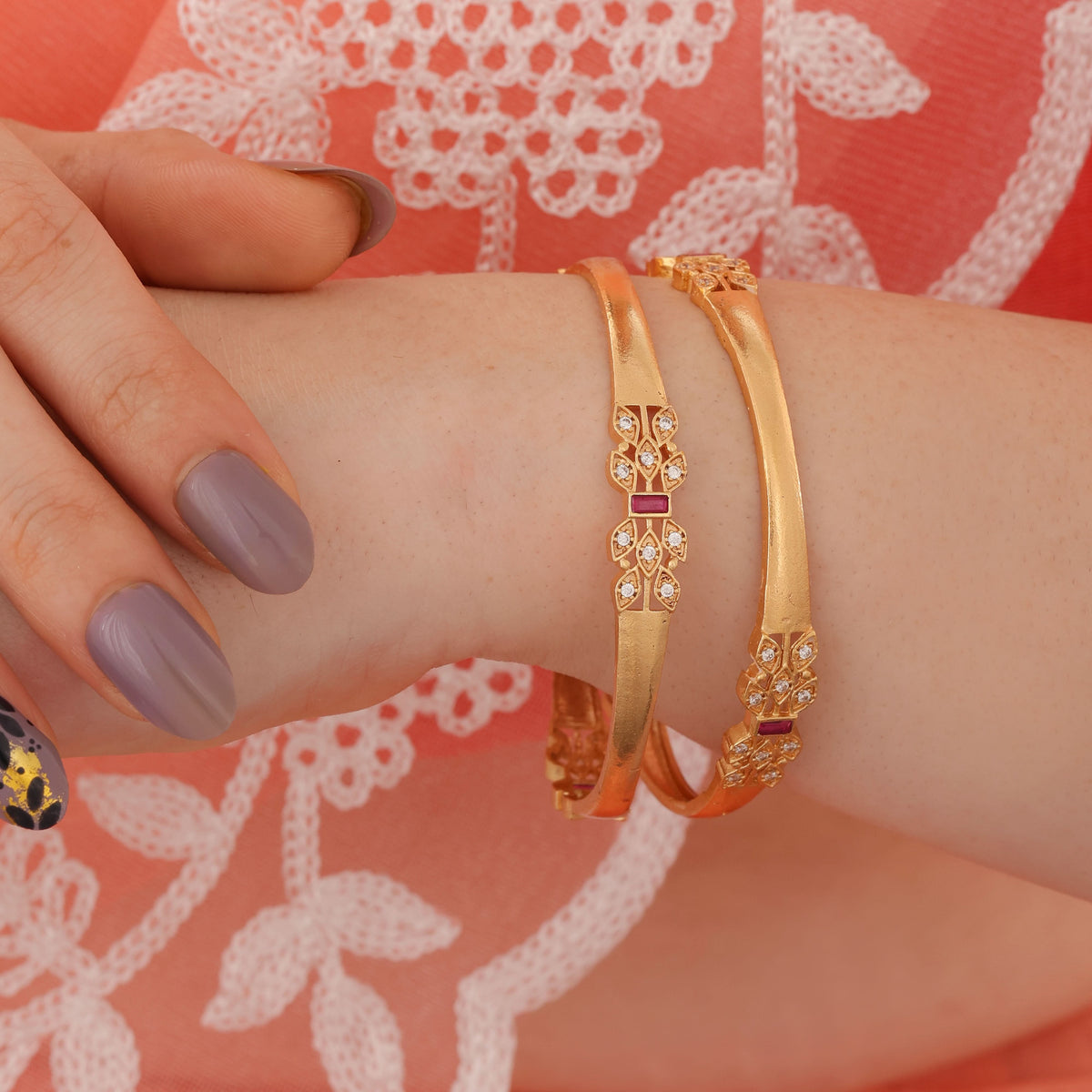 Buy 1 Get 1 Free - Shreya Bangles(set of 2 ) - Bangles - Belleza Jewels