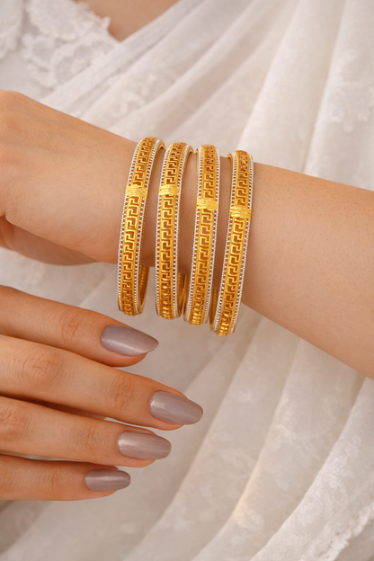 Buy 1 Get 1 Free - Krishna Bangles (Set of 4) - Bangles - Belleza Jewels