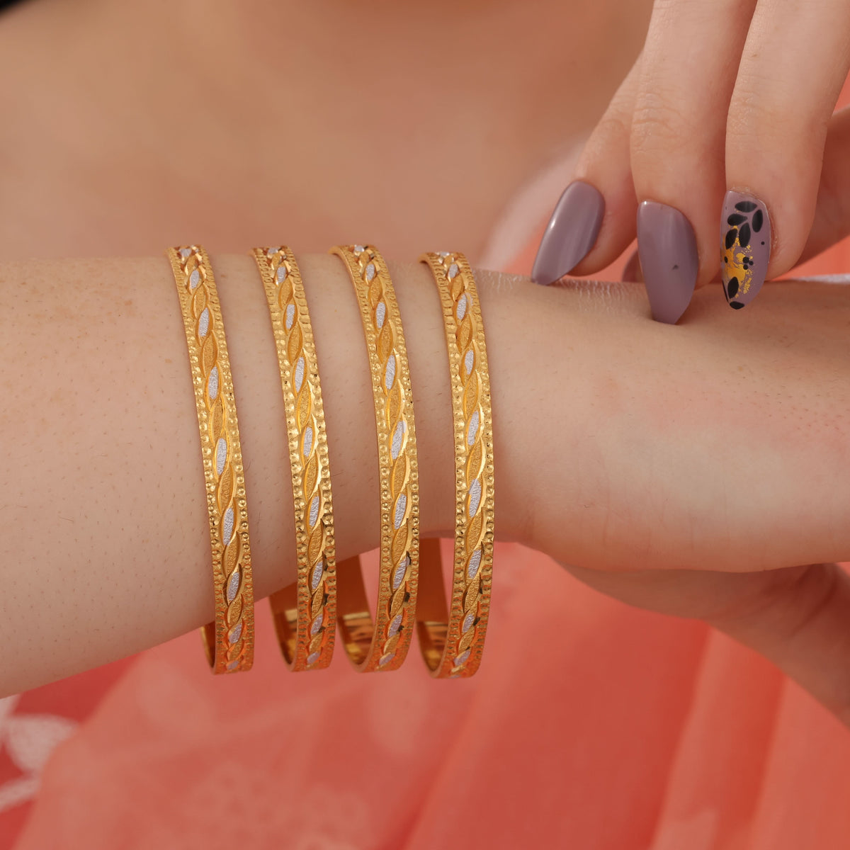 Buy 1 Get 1 Free - Mira Bangles ( set of 4 ) - Bangles - Belleza Jewels