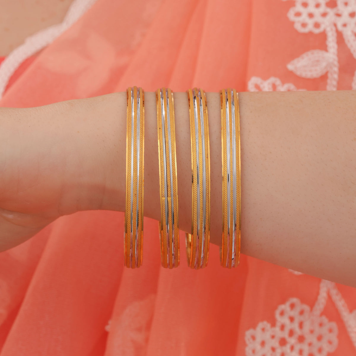 Buy 1 Get 1 Free - Divya Bangles ( set of 4 ) - Bangles - Belleza Jewels