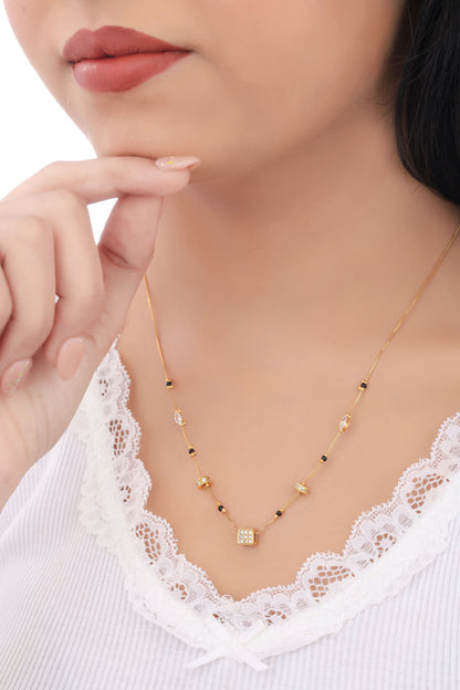 Buy 1 Get 1 Free - American Diamond Fancy Gold Delicate Mangalsutra