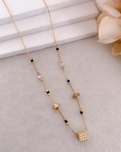 Buy 1 Get 1 Free - American Diamond Fancy Gold Delicate Mangalsutra