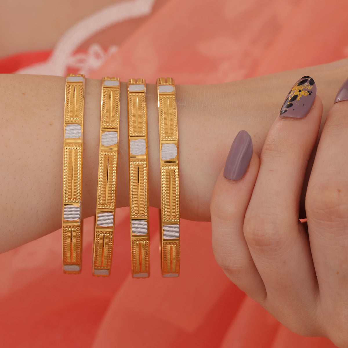 Buy 1 Get 1 Free - Jeevika Bangles ( set of 4 ) - Bangles - Belleza Jewels