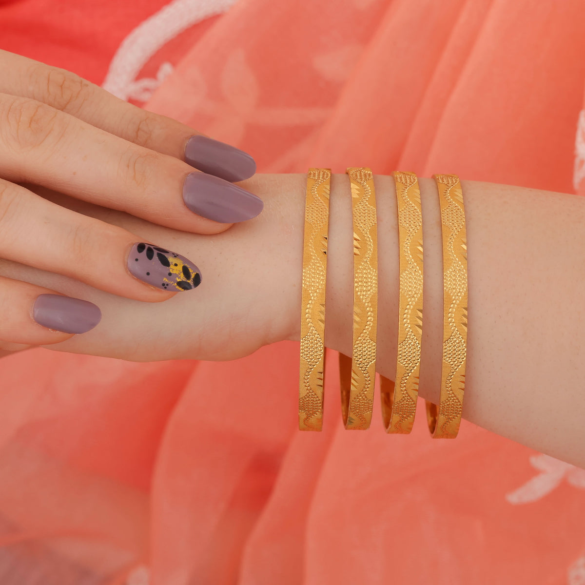 Buy 1 Get 1 Free - Urmila Bangles ( set of 4 ) - Bangles - Belleza Jewels