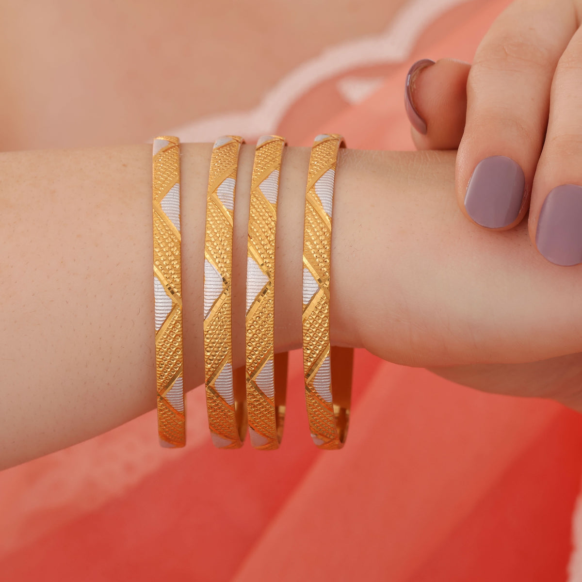 Buy 1 Get 1 Free -Niharika Bangles ( set of 4 ) - Bangles - Belleza Jewels