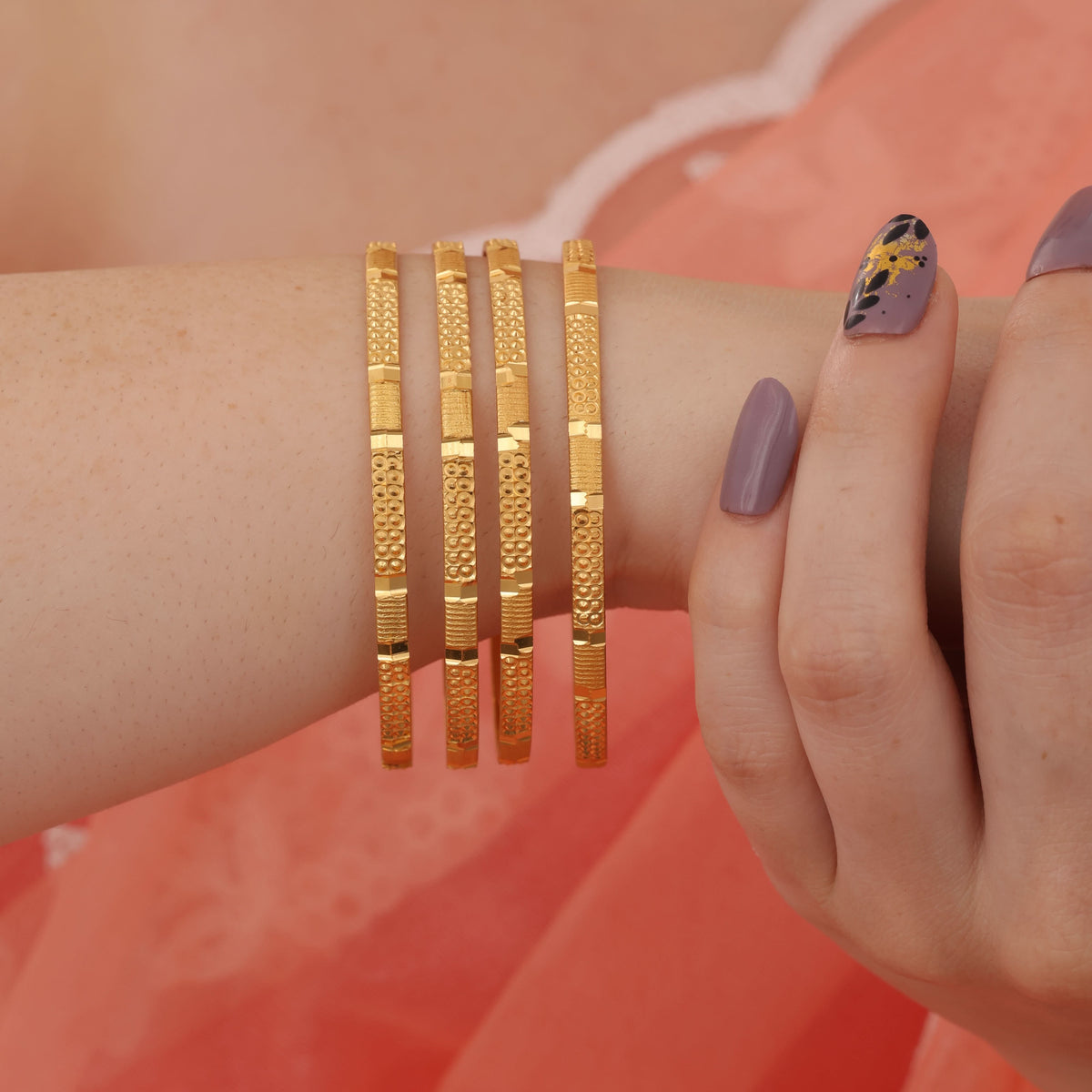 Buy 1 Get 1 Free -Varsha Bangles ( set of 4 ) - Bangles - Belleza Jewels