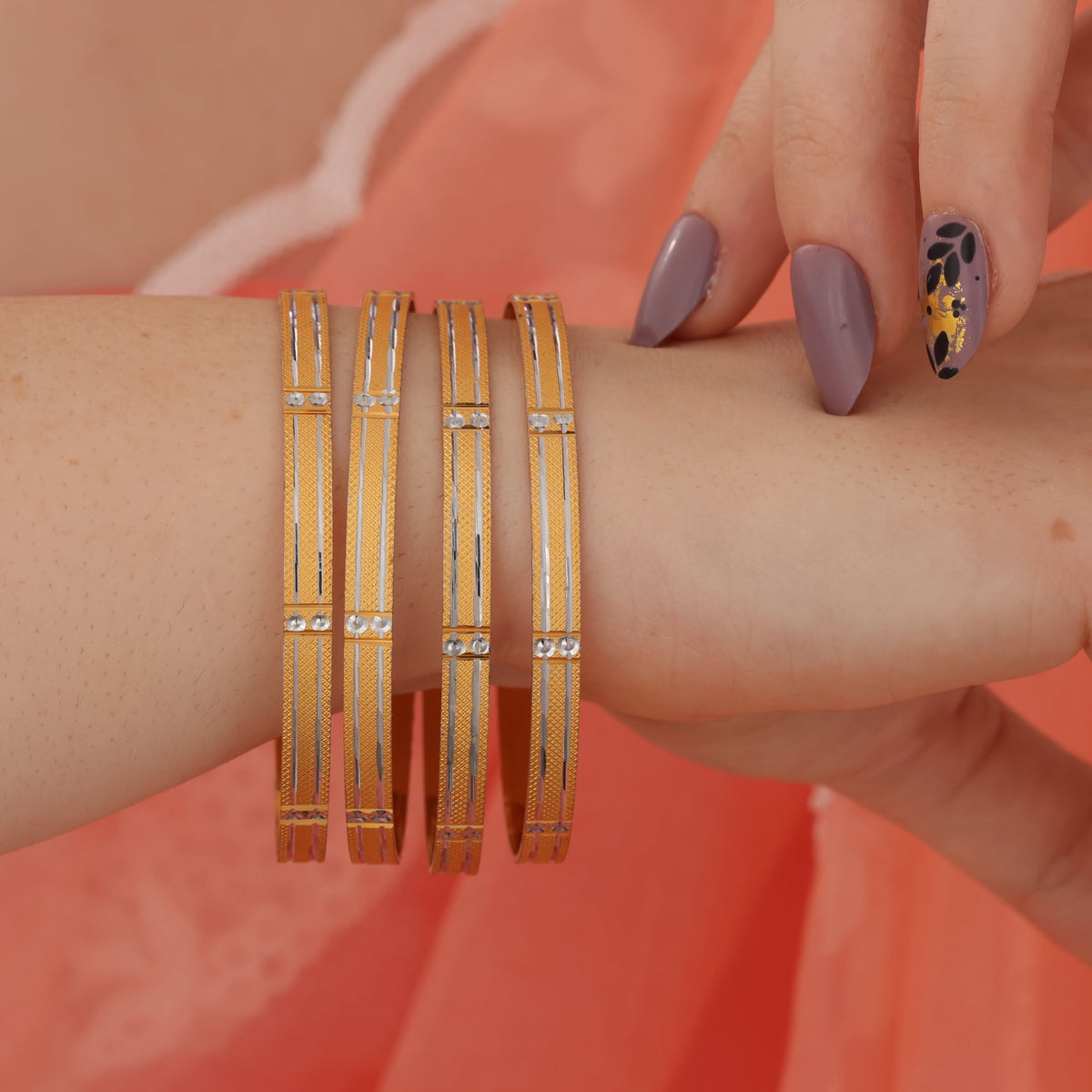 Buy 1 Get 1 Free -Sushmita Bangles ( set of 4 ) - Bangles - Belleza Jewels