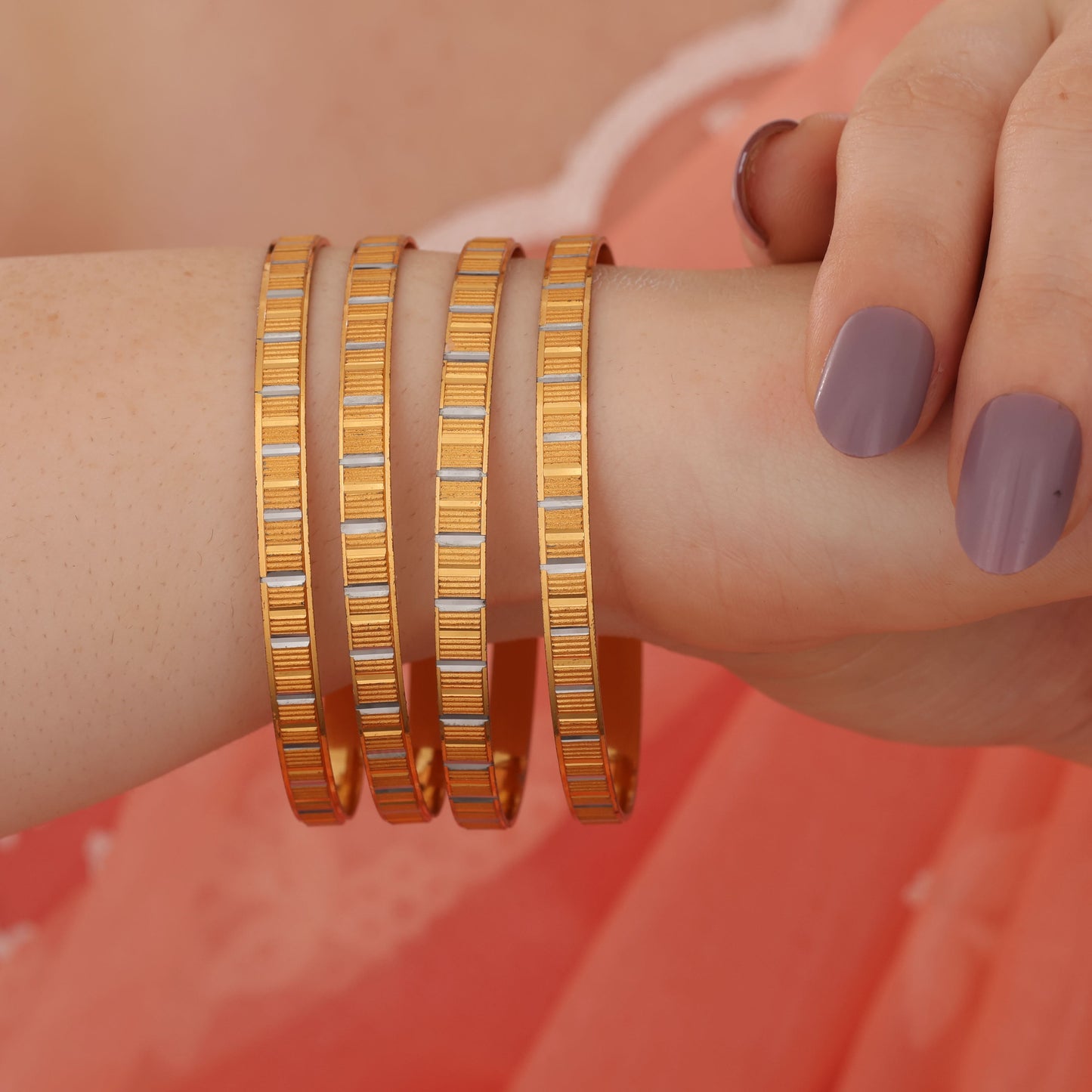 Buy 1 Get 1 Free -Veena Bangles ( set of 4 )