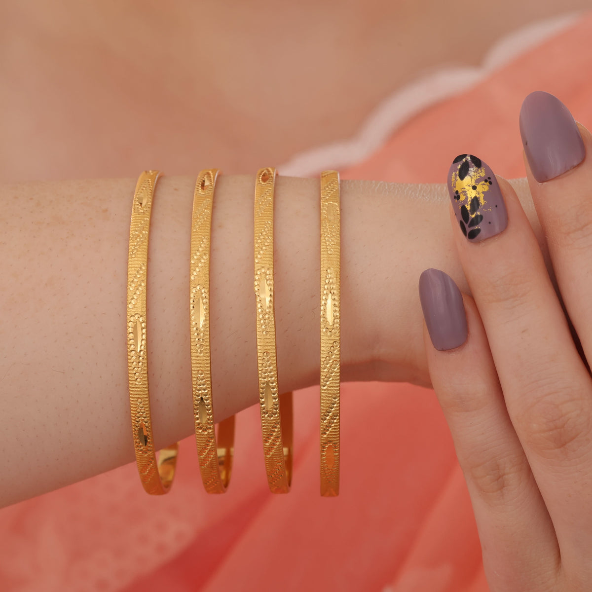 Buy 1 Get 1 Free -Chandani Bangles ( set of 4 ) - Bangles - Belleza Jewels