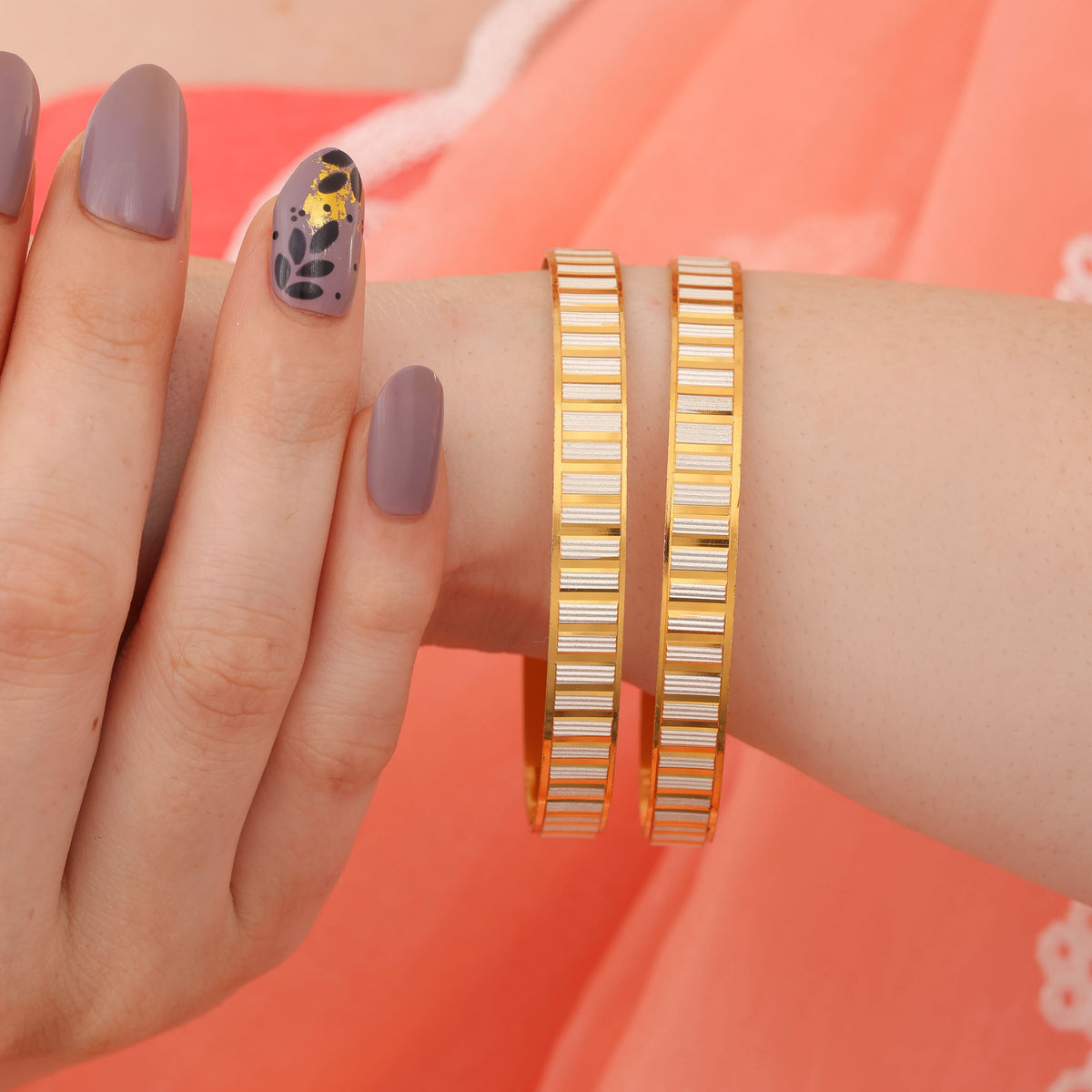 Buy 1 Get 1 Free -Mayuri Bangles ( set of 2 ) - Bangles - Belleza Jewels
