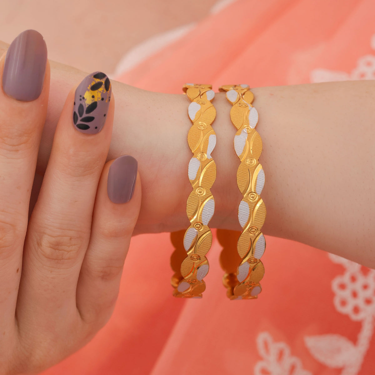 Buy 1 Get 1 Free -Prisha Bangles ( set of 2 ) - Bangles - Belleza Jewels