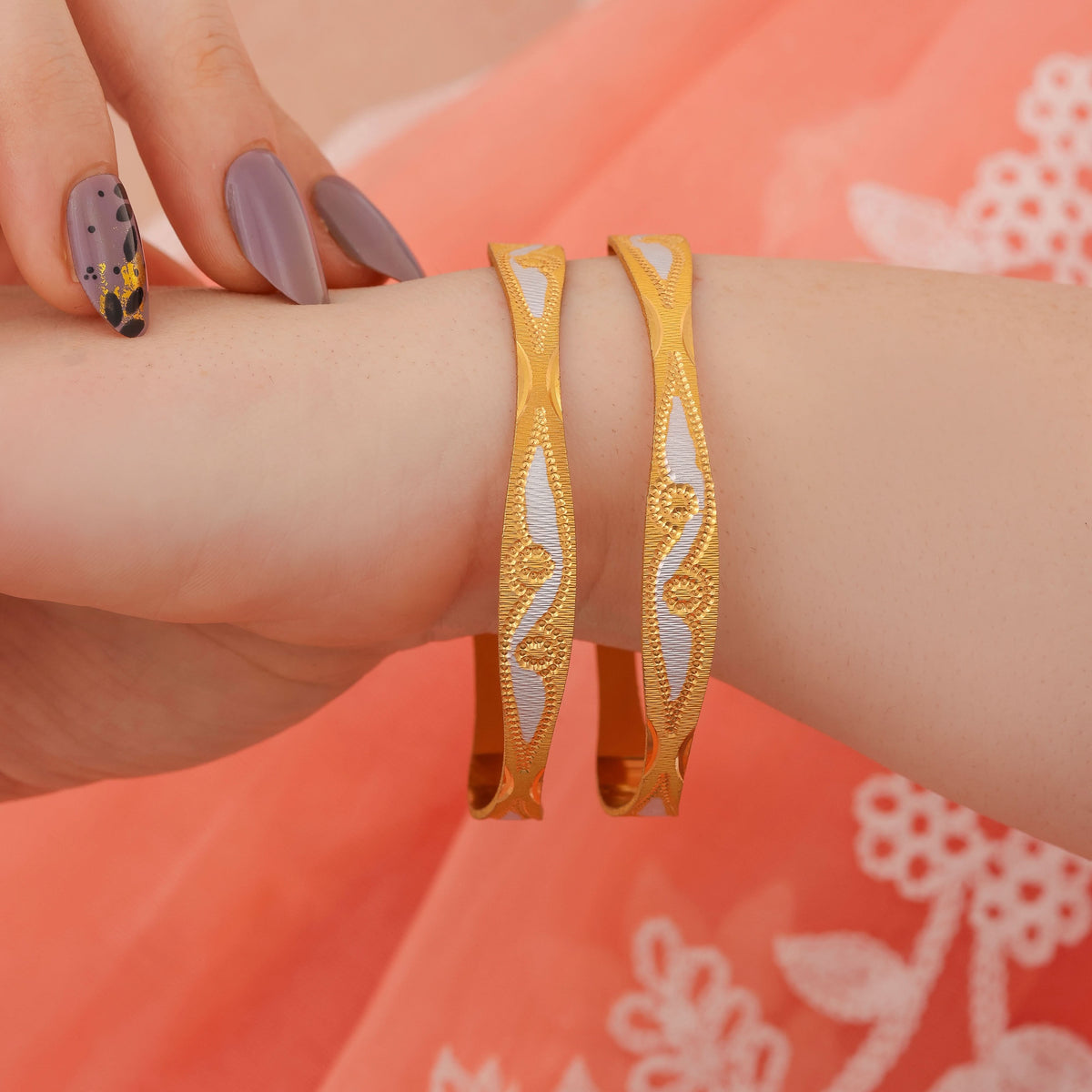 Buy 1 Get 1 Free -Dipali Bangles ( set of 2 ) - Bangles - Belleza Jewels
