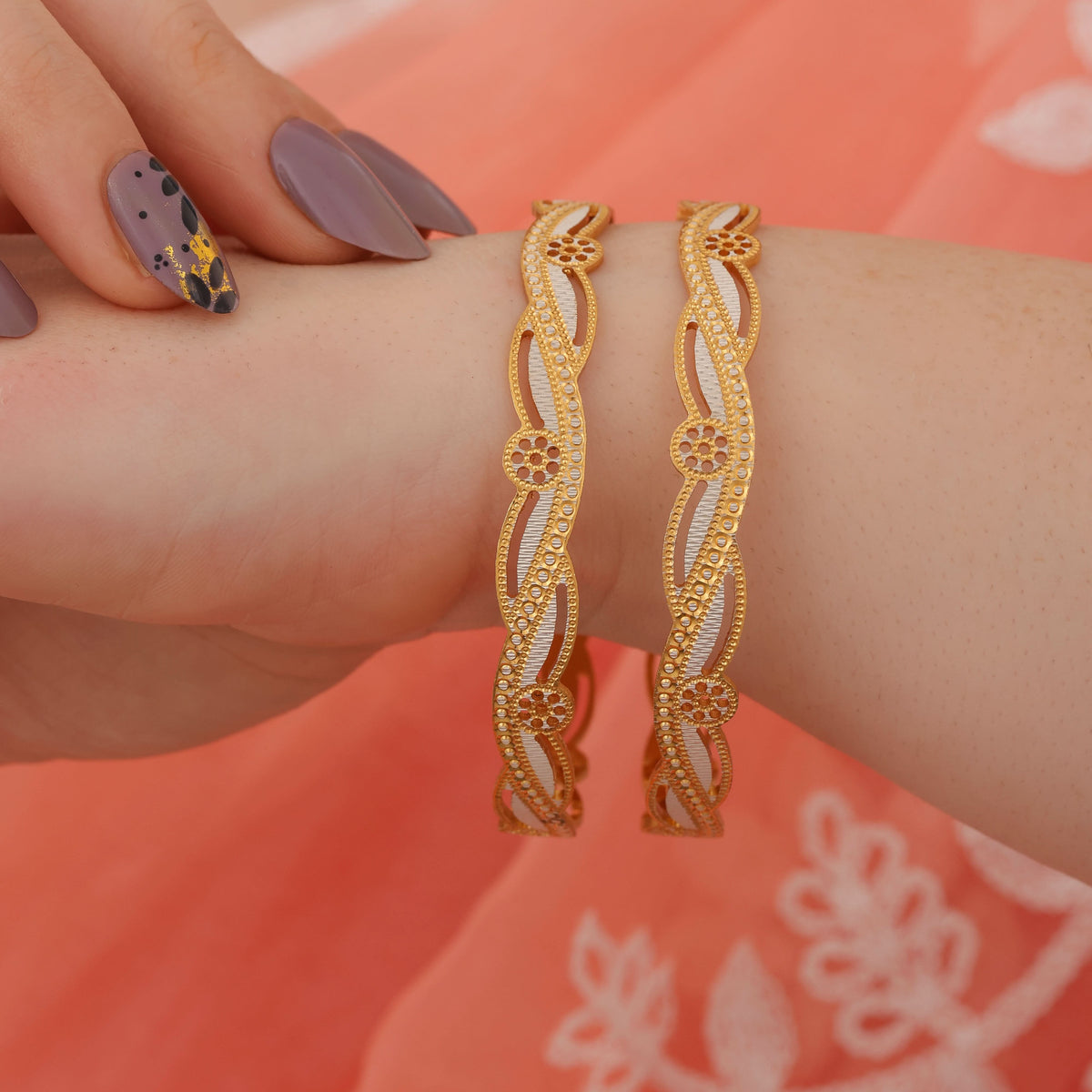 Buy 1 Get 1 Free -Nikita Bangles ( set of 2 ) - Bangles - Belleza Jewels