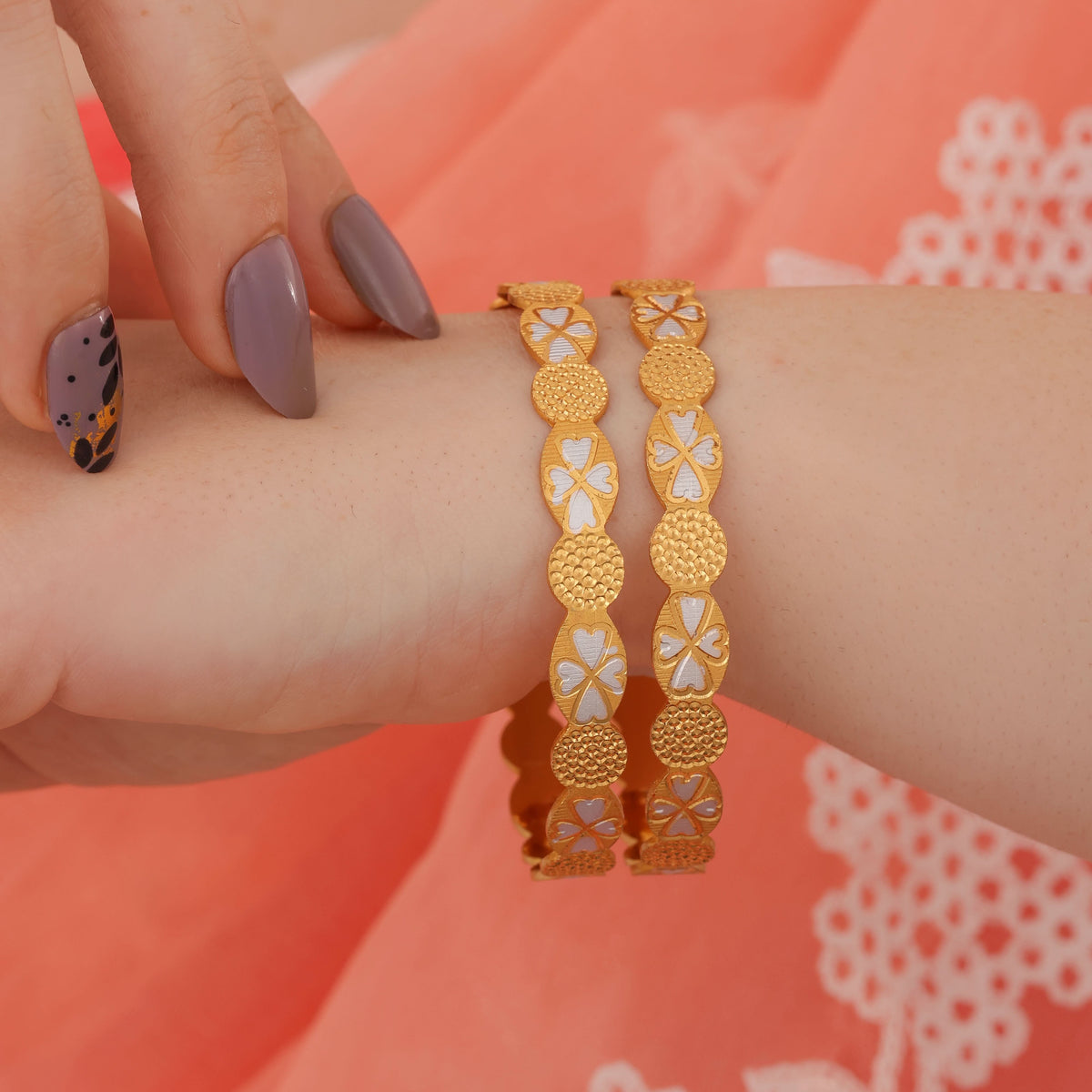 Buy 1 Get 1 Free -Janvi Bangles ( set of 2 ) - Bangles - Belleza Jewels