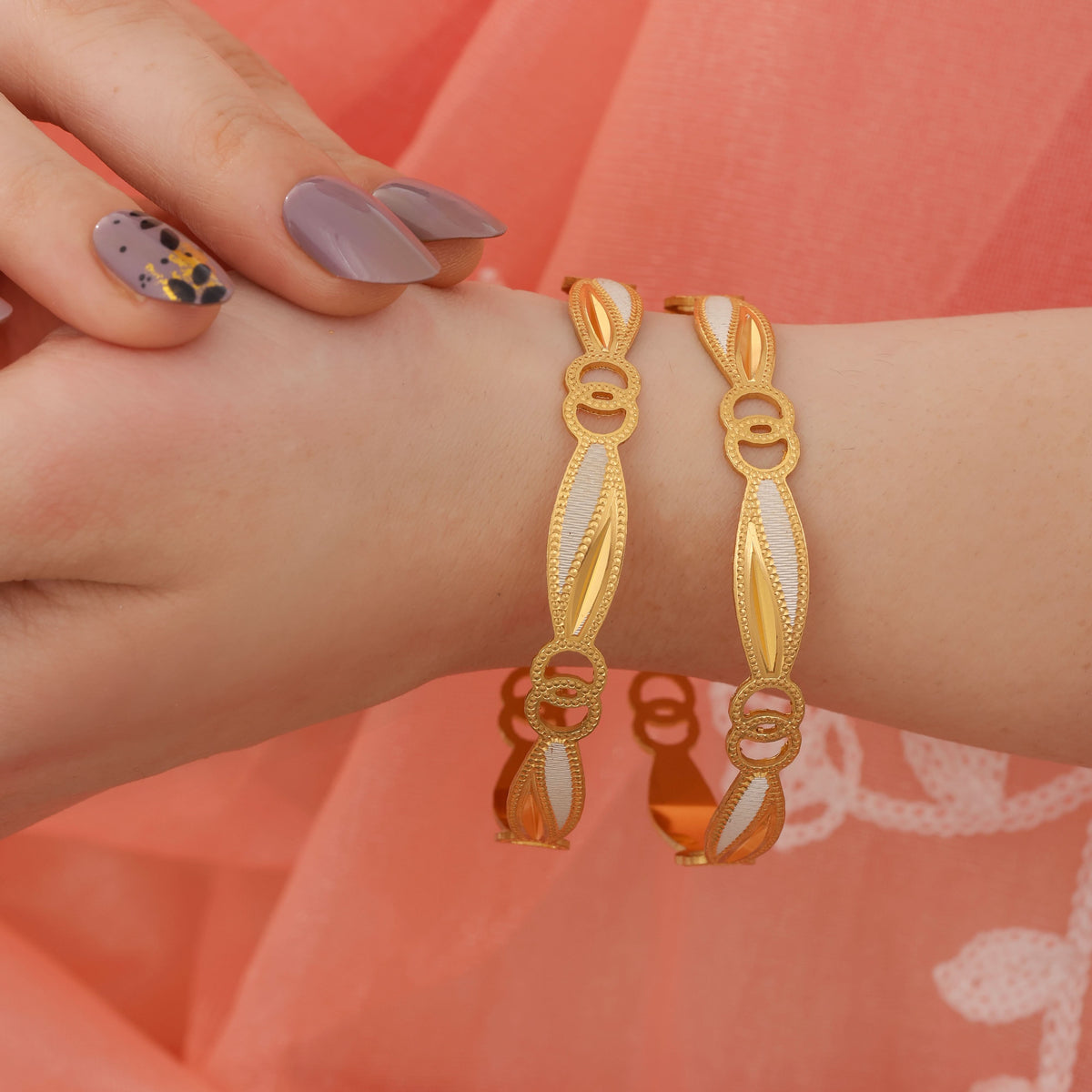 Buy 1 Get 1 Free -Pranali Bangles ( set of 2 ) - Bangles - Belleza Jewels