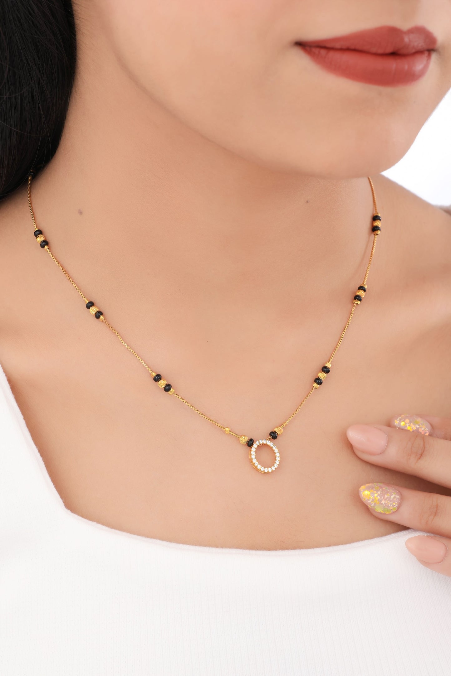 Buy 1 Get 1 Free - American Diamond Gold Plated Delicate Mangalsutra