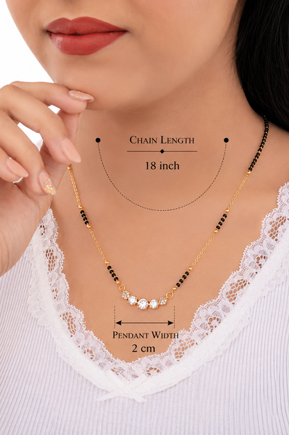 Crystal Trio Curve Minimal Mangalsutra