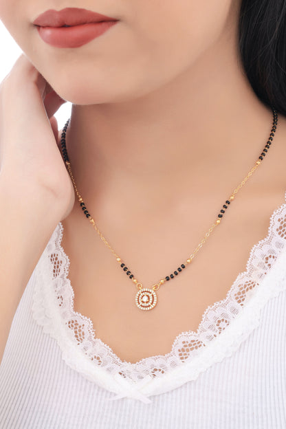 Buy 1 Get 1 Free - American Diamond Gold Plated Delicate Fancy chain Mangalsutra