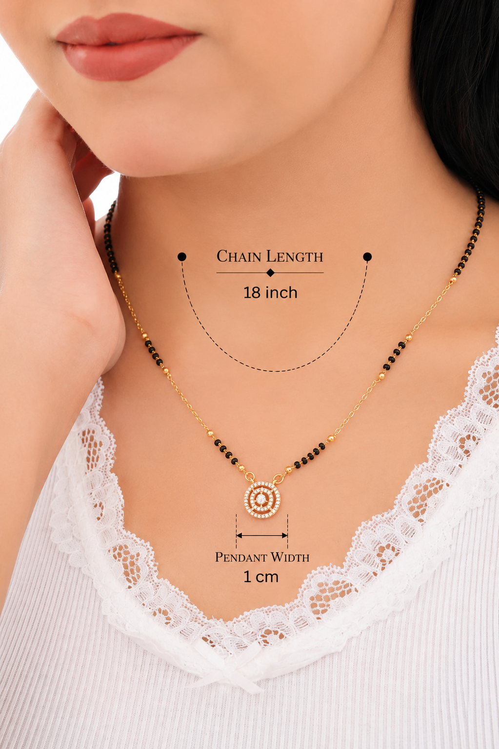 Classic Round CZ Pendant Mangalsutra