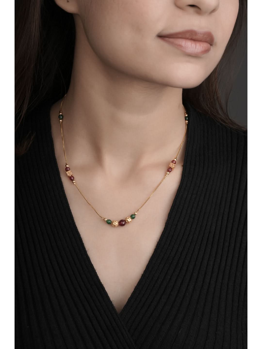 Fancy High Gold Plated Multiple Colour Chain Pendant - Chain Pendant - Belleza Jewels