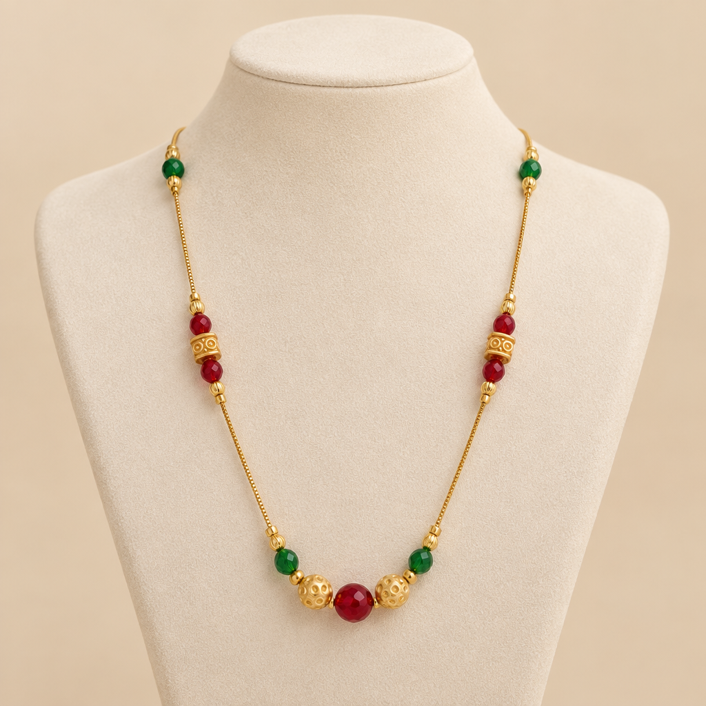 3232 necklace on ivory velvet bust