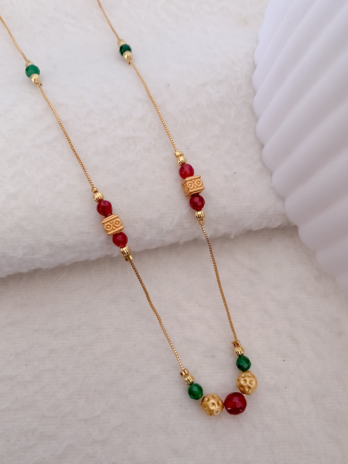 Fancy High Gold Plated Multiple Colour Chain Pendant - Chain Pendant - Belleza Jewels