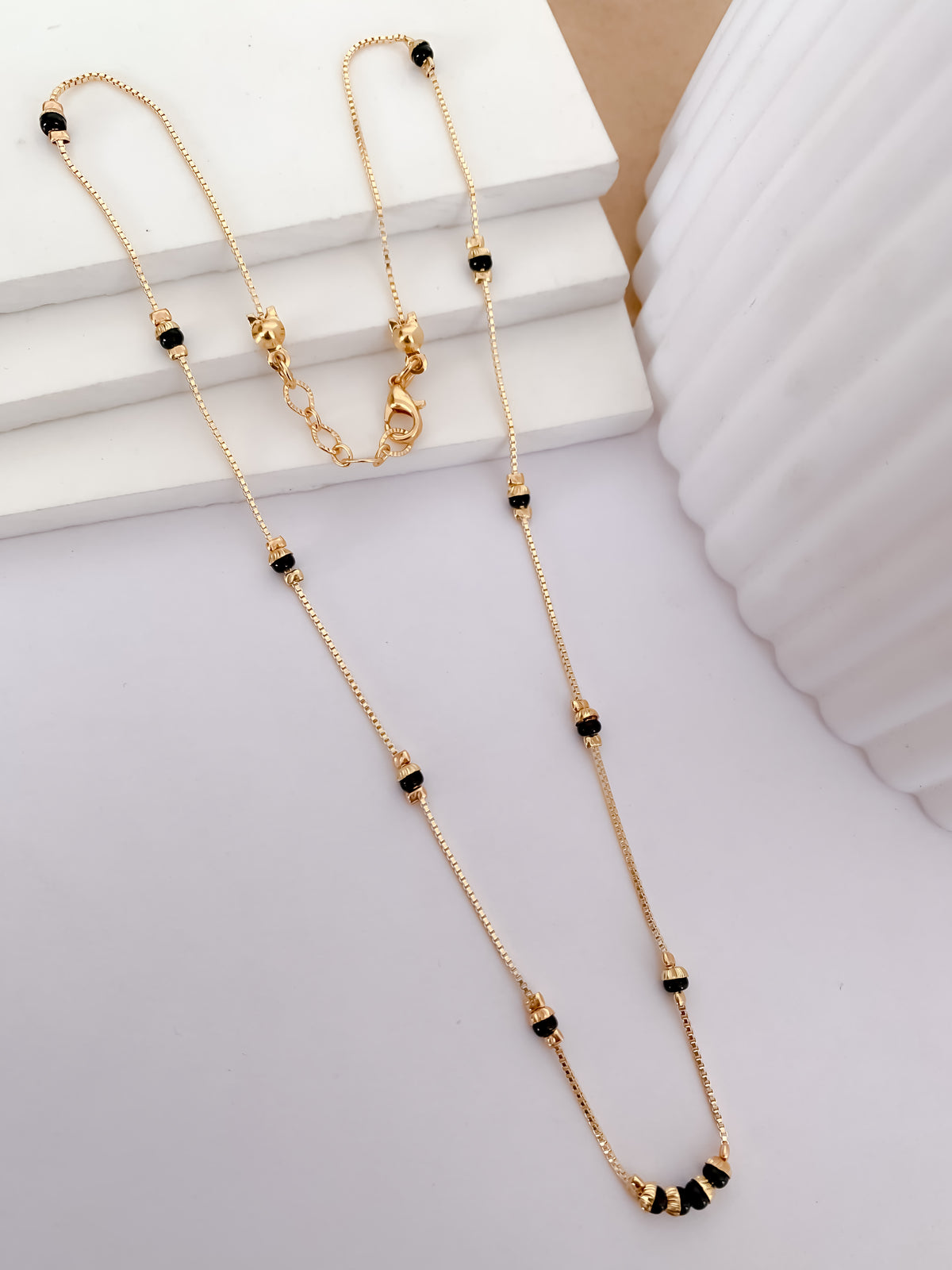 Buy 1 Get 1 Free - Slim Black Bead Minimal Mangalsutra - Mangalsutra - Belleza Jewels