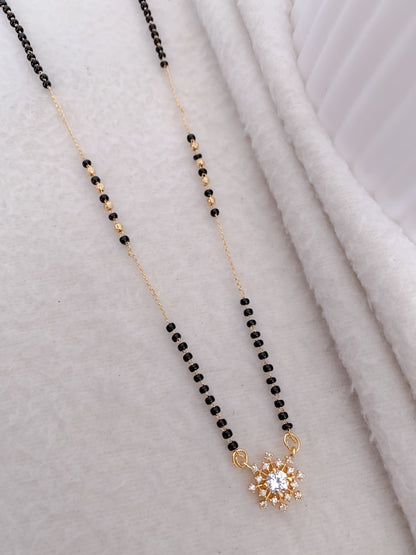Buy 1 Get 1 Free - American Diamond Gold Plated Delicate Fancy chain Mangalsutra
