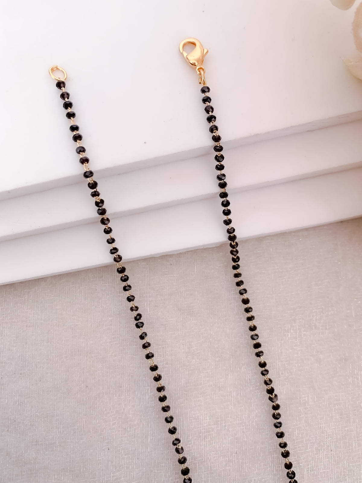 Buy 1 Get 1 Free -Emerald Cut Halo Pendant Mangalsutra - Mangalsutra - Belleza Jewels