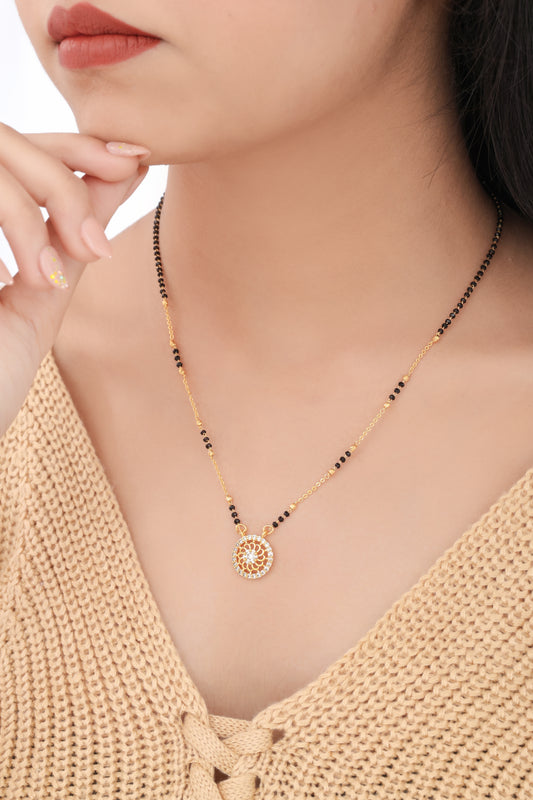Buy 1 Get 1 Free - American Diamond Gold Plated Fancy chain Mangalsutra