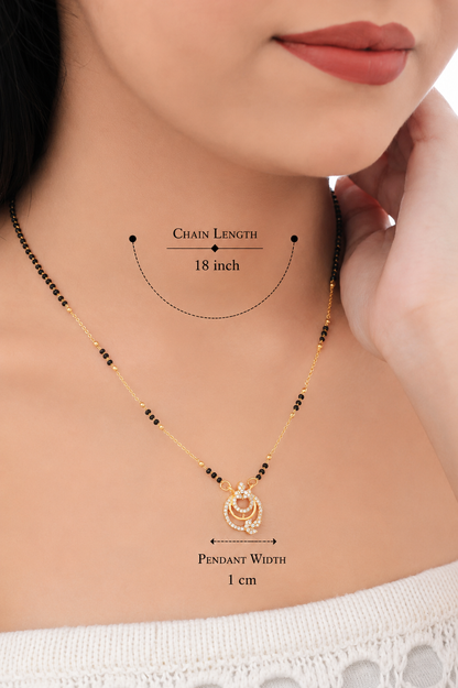 American Diamond Gold Plated Delicate Fancy Mangalsutra