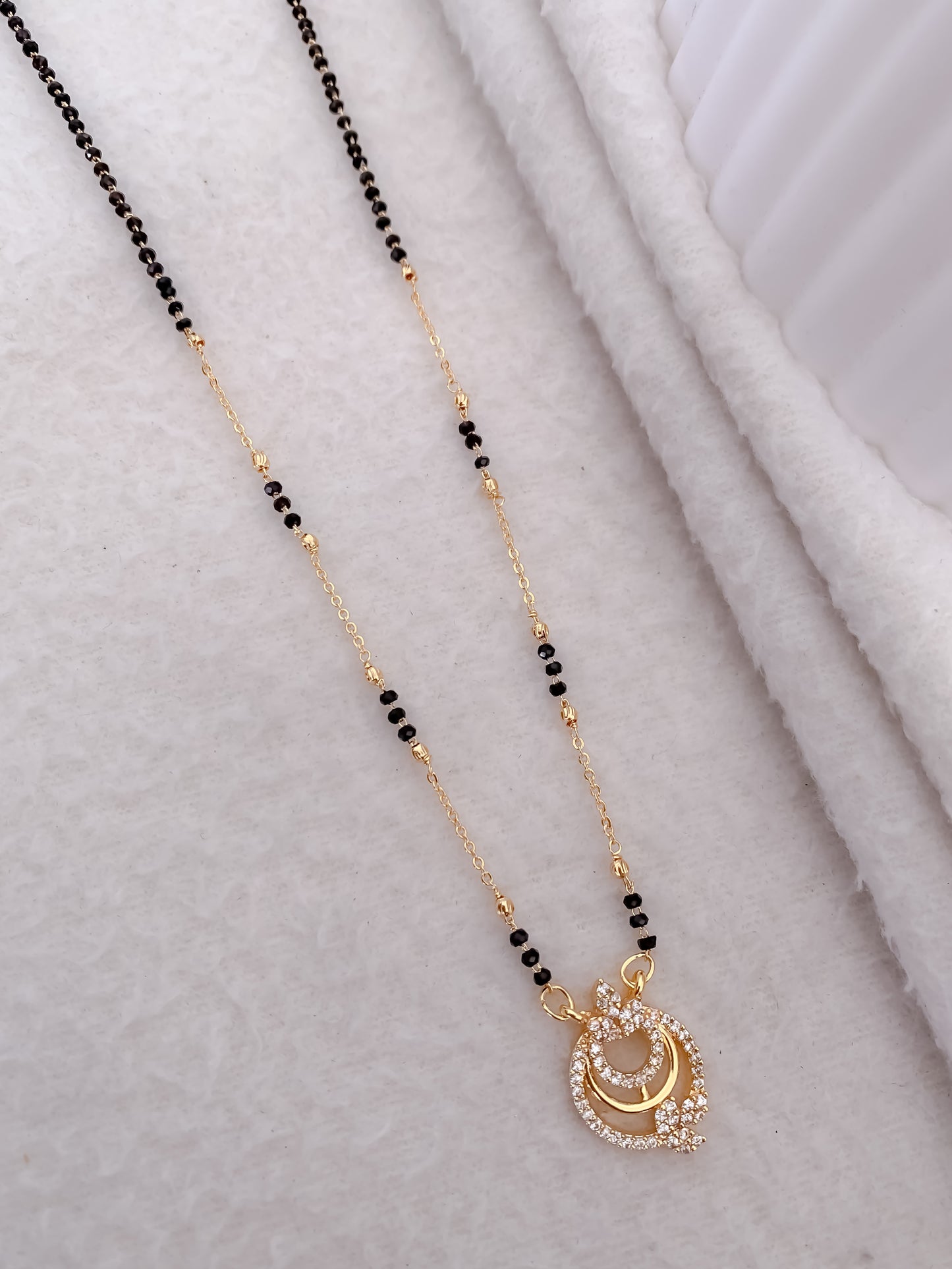 Buy 1 Get 1 Free - American Diamond Gold Plated Delicate Fancy Mangalsutra