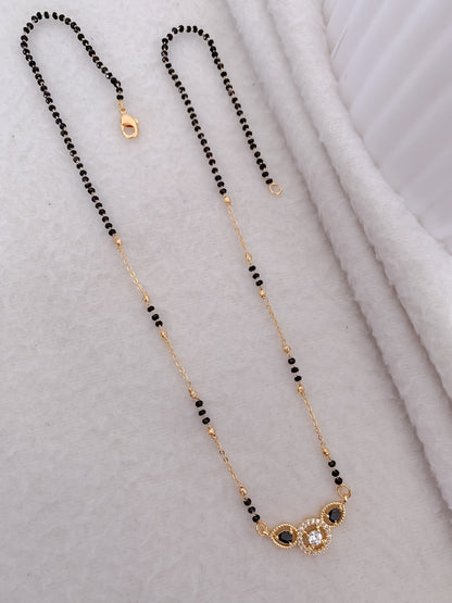 Buy 1 Get 1 Free - American Diamond Gold Plated Delicate Fancy chain Mangalsutra